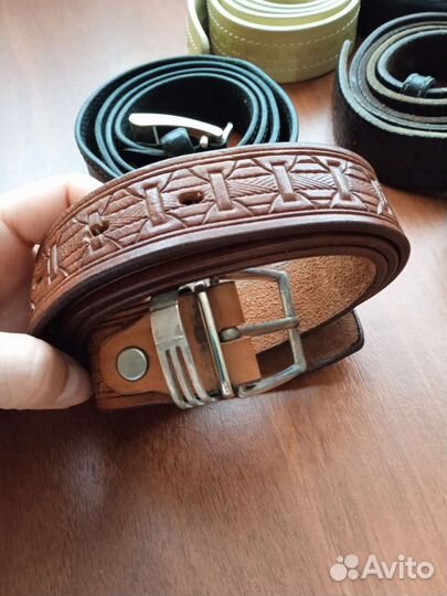 Мужские ремни, кожа