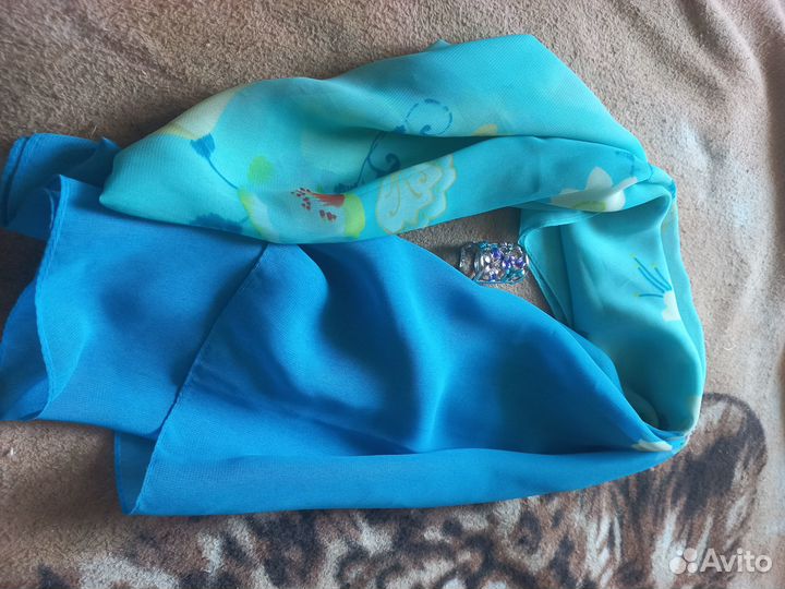 Шарф шифоновый+зажим новый