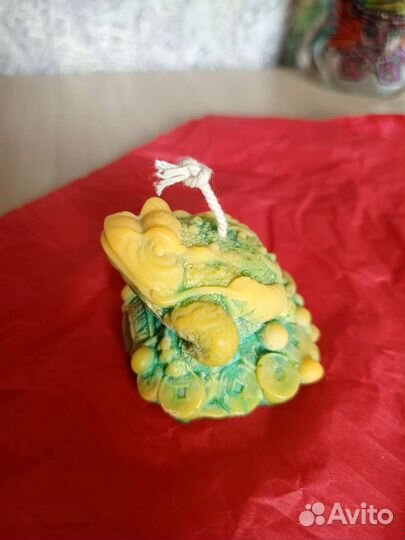 Соевые свечи Жаба фэн-шуй ручной работы