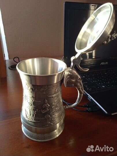 Мельхиоровая кружка с крышкой Тайланд