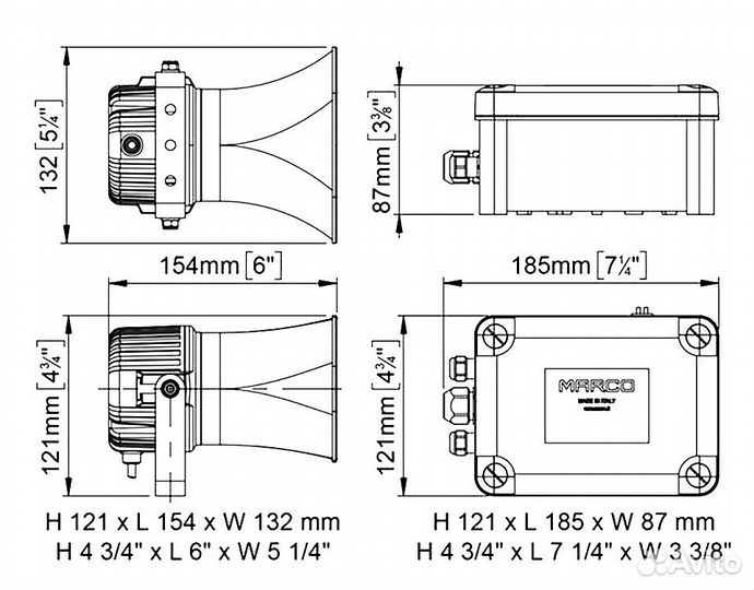 Громкоговоритель с туманным горном и сиреной
