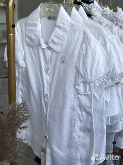 Блузка, Рубашка новая 146 с коротким рук