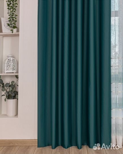 Шторы блэкаут Марсель Зеленый опал