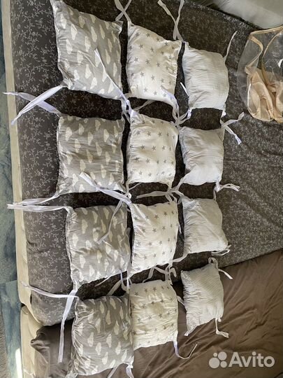 Бортики в детскую кроватку 12 шт