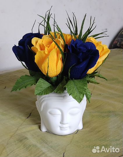 Букеты, поделки из гипса и бумаги