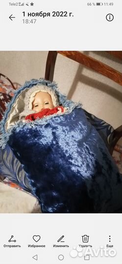 Кукла на санках плюс одежда
