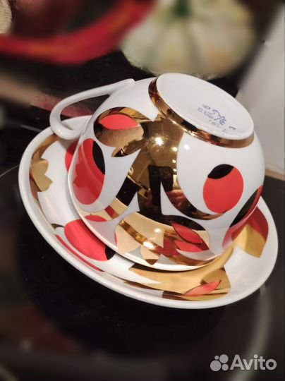 Чайная пара Вербилки Золотой завиток гигант СССР