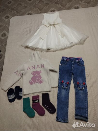 Продам пакет вещей на девочку 110-116 ростом