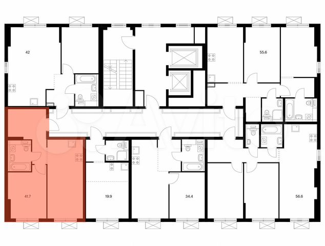 1-к. квартира, 41,7 м², 4/11 эт.