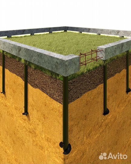 Винтовой фундамент под террасу