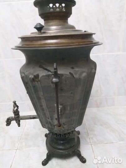 Самовар старинный на дровах, рюмка 6 л