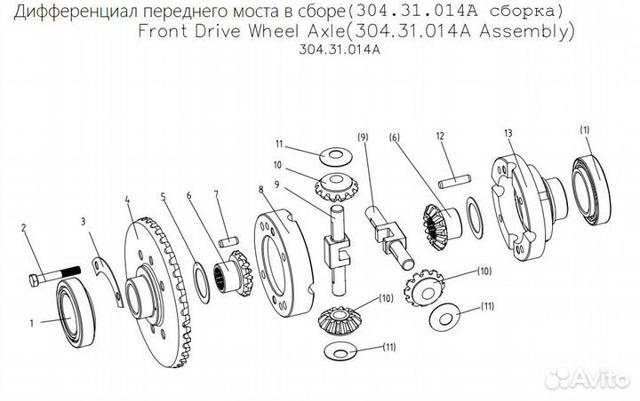 Дифференциал переднего моста в сборе DongFeng 244