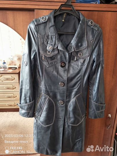 Кожаный плащ женский натуральная кожа