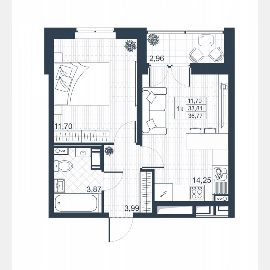 1-к. квартира, 35,3 м², 6/8 эт.