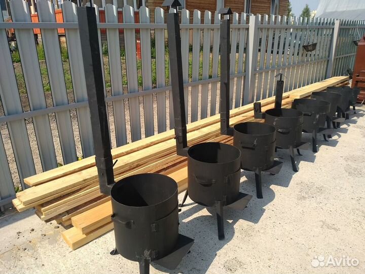 Печь для казана с дымоходом