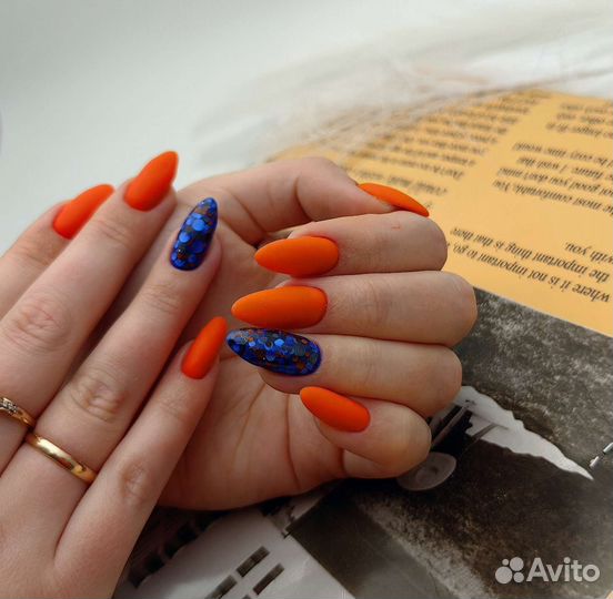 Маникюр с покрытием-укрепление, дизайн, френч