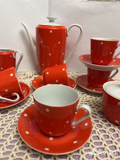 Сервиз кофейный Kahla на 5 персон В горошек