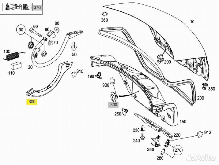 Накладки петли багажника Mercedes W204 купе