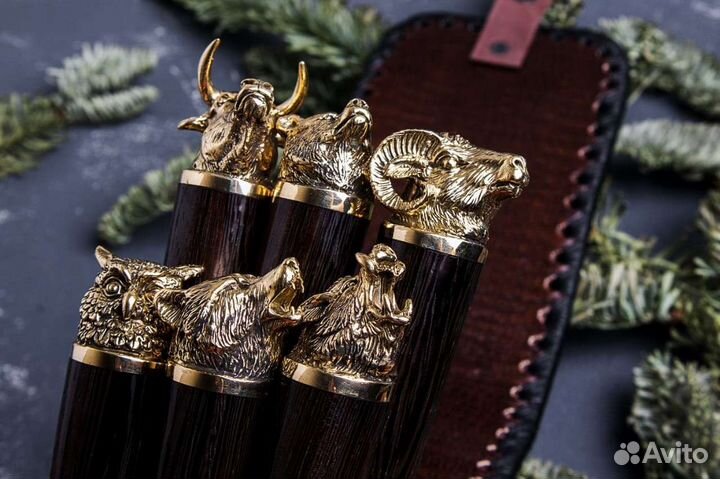 Шампура подарочные Звери разные, ручная работа