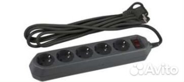 Сетевой фильтр 5гн с З/К 3м черный эра