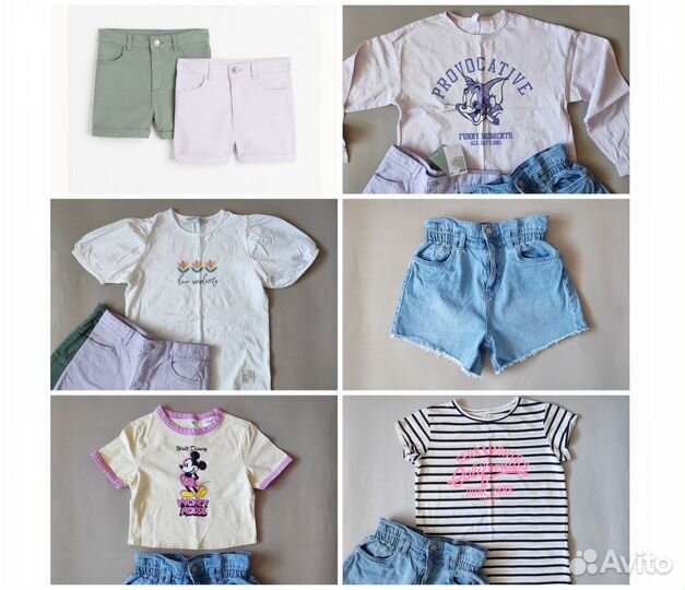 HM шорты для девочки футболка лонгслив 146