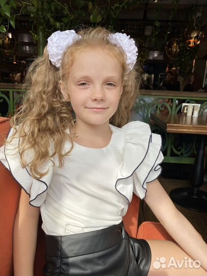 Блузка для девочки школьная 128 см