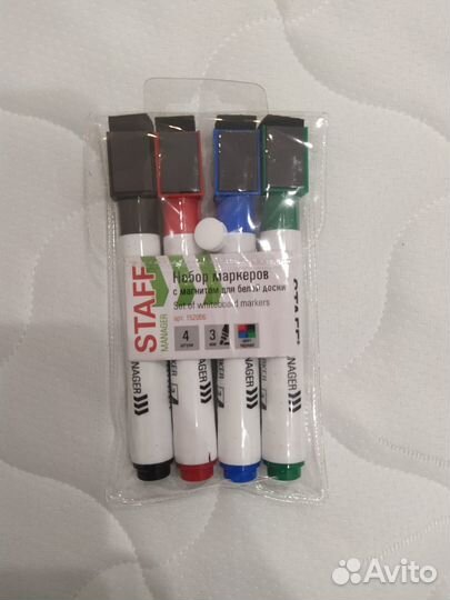 Маркеры стираемые для белой доски набор 4 цвета