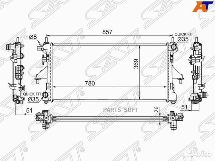 Радиатор охлаждения Фиат Дукато 2.2TD/3.0 06