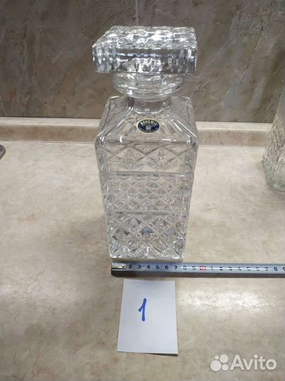 Графины-штофы хрустальные Чехия, СССР