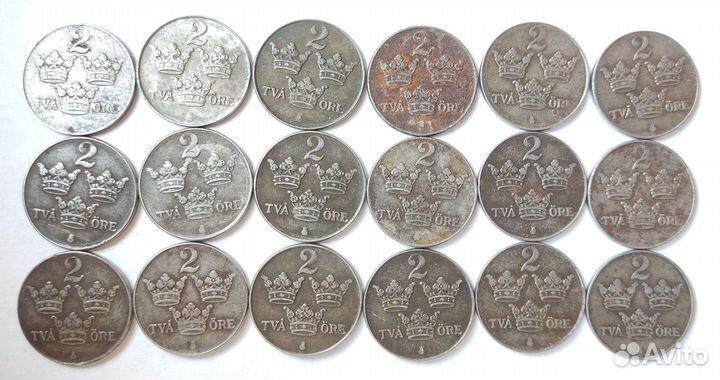 Старые монеты Швеции (первая половина XX века)