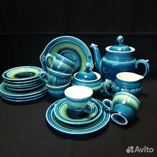 Чайный сервиз СССР обливная керамика