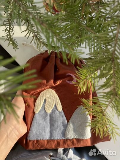 Стеганый мешочек с аппликацией