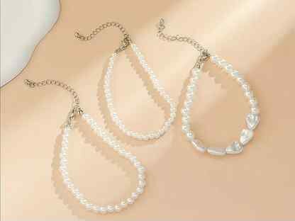 Браслет на ногу жемчужный 3 штуки с доставкой, Белорецк