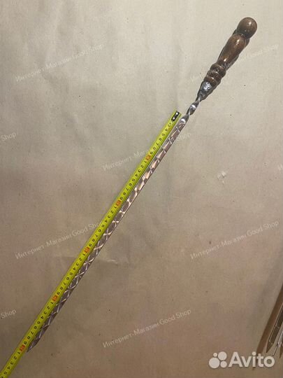 Шампур 500х12х3 мм. с деревянной ручкой