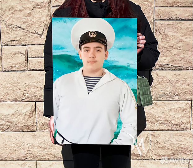 Портрет по фото на холсте. Печать фото на холсте