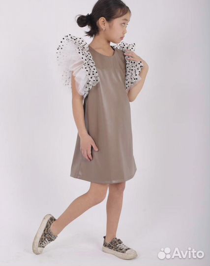 Платье для девочки экокожа