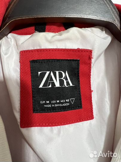 Куртка мужская zara бомбер белы красный