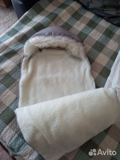 Зимний конверт в коляску на овчине
