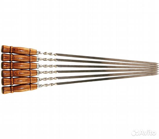 Шампур с деревянной ручкой для баранины 10 мм - 50