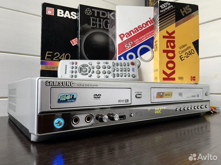 Комбо Стерео Hi fi VHS DVD 6 head USB Samsung