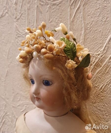 Восковый венок для антикварной куклы.Аксессуары