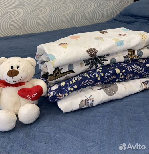 Детские простыни на резинке на овальную кроватку