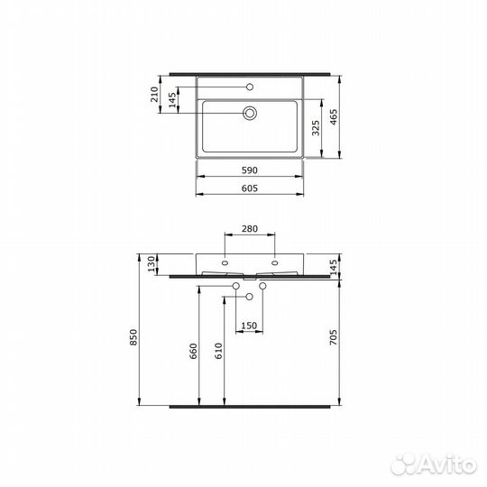 Раковина berges Ego, 60х46,5 см