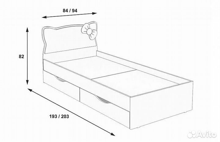 Детская кровать Askona с бельевыми ящиками новая