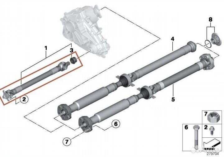 Карданный вал передний Bmw X5 F15 N57N 2017