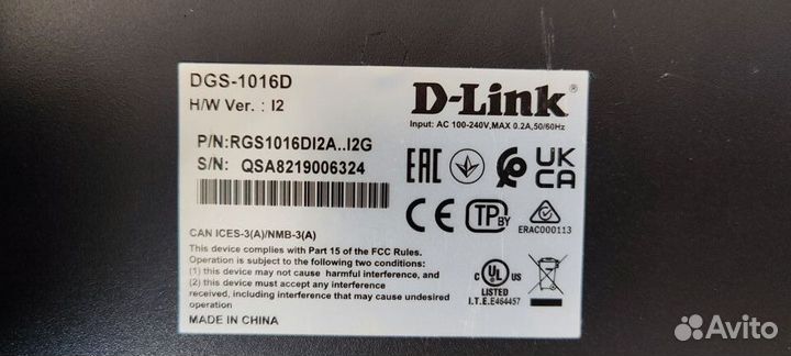 Коммутатор D-link DGS-1016D