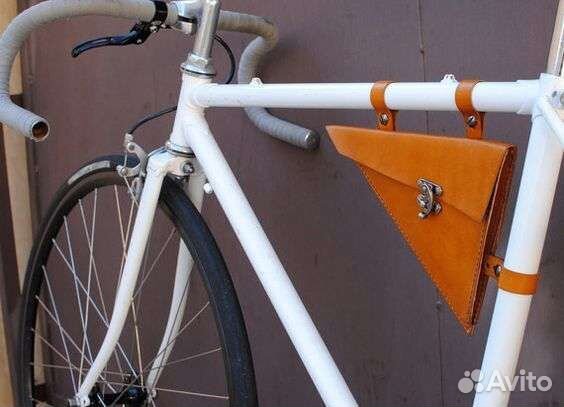 Сумка для велосипеда на раму из кожи