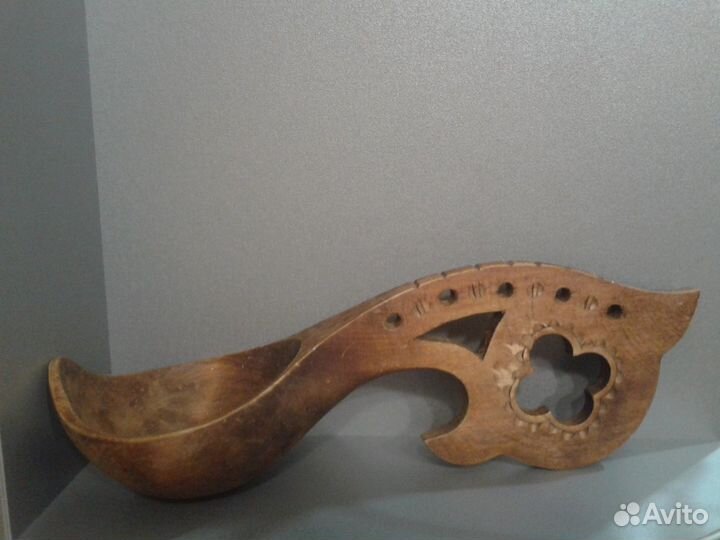 Посуда.Старинный деревянный половник