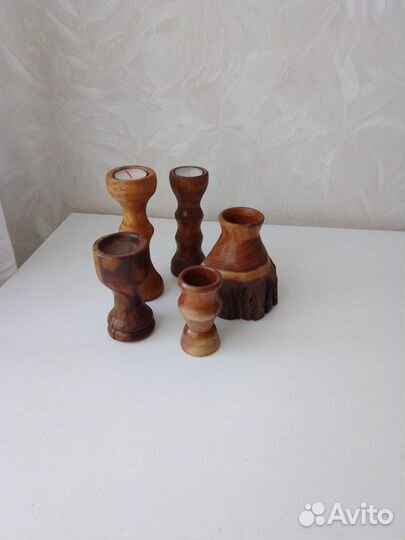 Подсвечники деревянные ручной работы