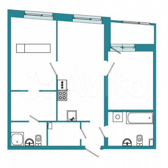 2-к. квартира, 59,8 м², 2/18 эт.